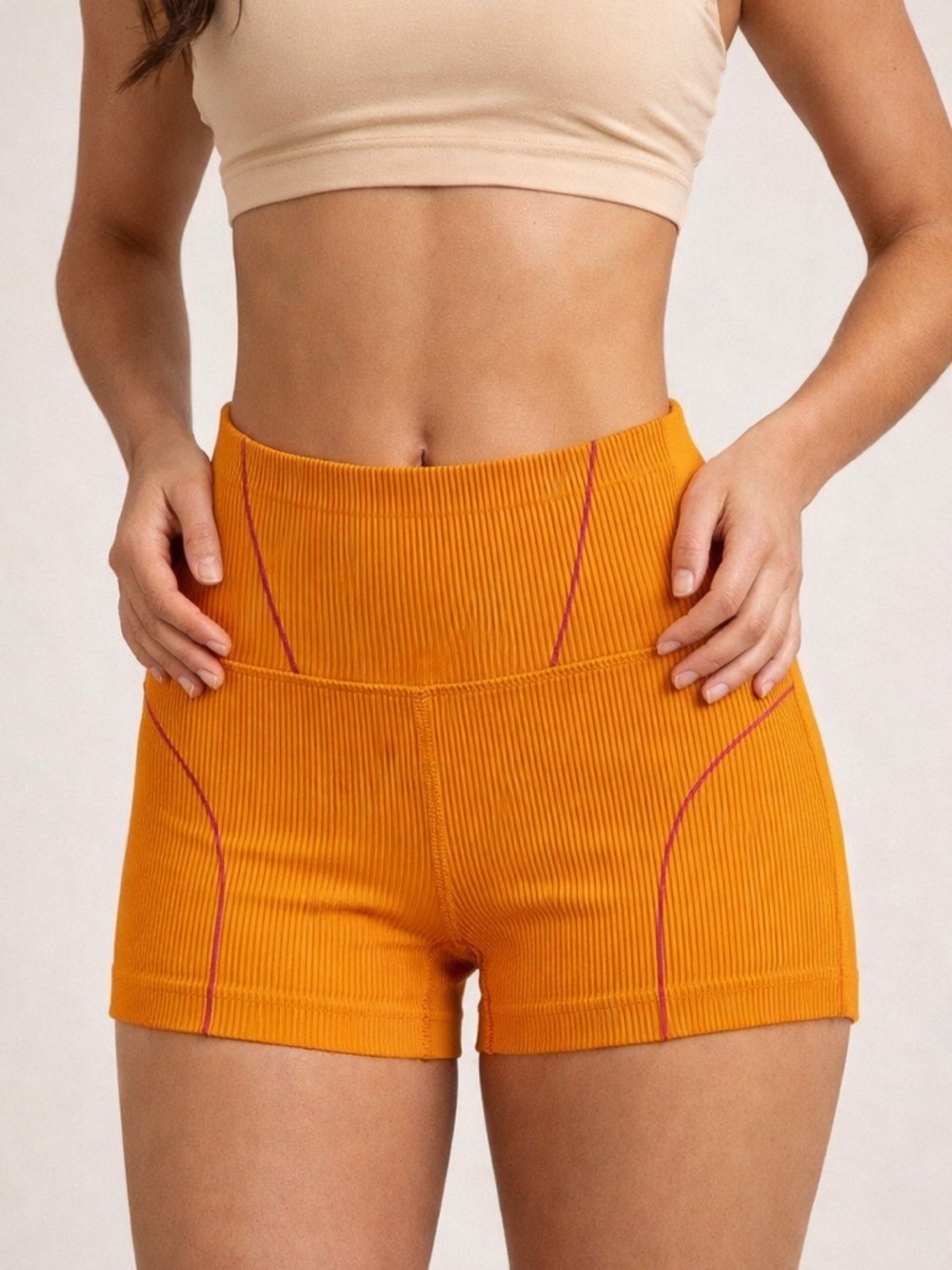 Aerie Women's High-Waisted Ribbed Shorts Size 6 Orange
Stretchy Athetlic